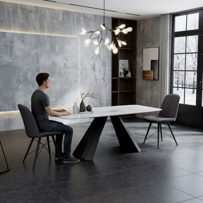 Design dining room set table + 4 upholstered seat chairs table set chairs