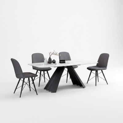 Design dining room set table + 4 upholstered seat chairs table set chairs