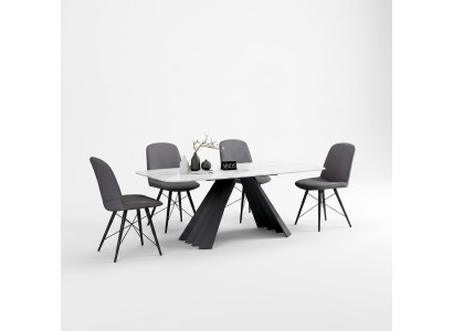 Design dining room set table + 4 upholstered seat chairs table set chairs