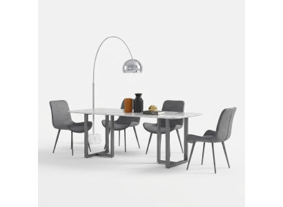 Design dining room set table + 4 chairs seat cushion decor suite tables