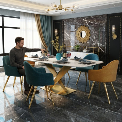 Dining table Italian designer furniture office conference luxury table metal
