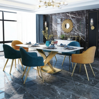 Dining table Italian designer furniture office conference luxury table metal