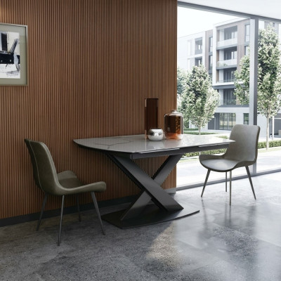 Design dining room set table + 2 chairs seat cushion suite tables backrest