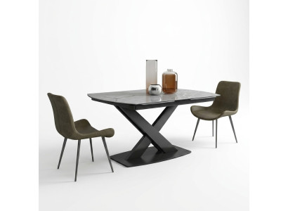 Design dining room set table + 2 chairs seat cushion suite tables backrest