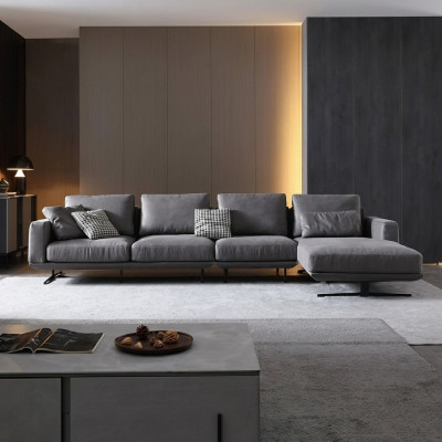 Designer leather sofa, corner sofa, upholstered corner couch, decorative seating corner L-shaped suite