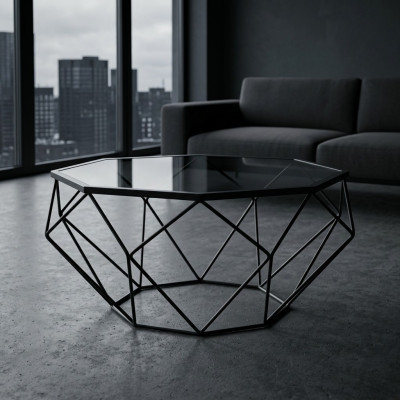 Design coffee table with side table 2-piece set stainless steel table sofa tables