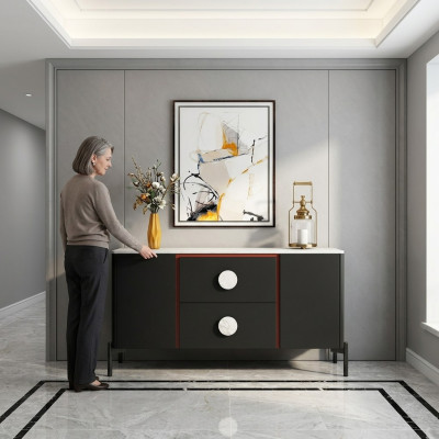 Designer Italian dresser sideboard cabinet shelf metal luxury living