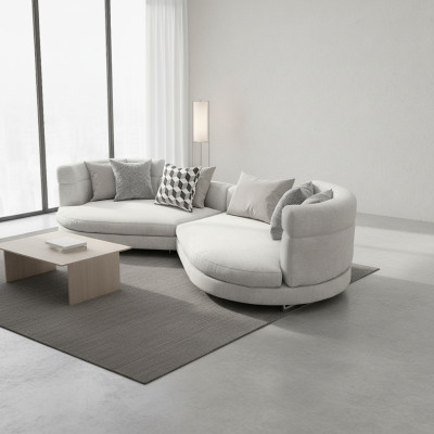 Round big XXL sofa, 4-seater luxury Italian design round couch, luxury upholstered sofas.