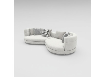 Round big XXL sofa, 4-seater luxury Italian design round couch, luxury upholstered sofas.