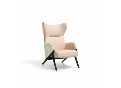 Armchair Design Couch Sofa Seat Luxury Beige New Relax Leather Lounge Club Upholstery