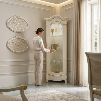 Classic corner display cabinet corner cabinet glass wood display case furniture glass cabinet display case