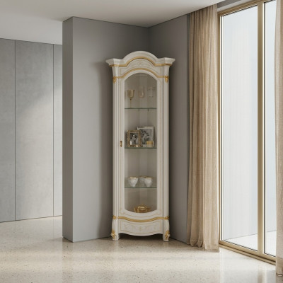 Classic corner display cabinet corner cabinet glass wood display case furniture glass cabinet display case