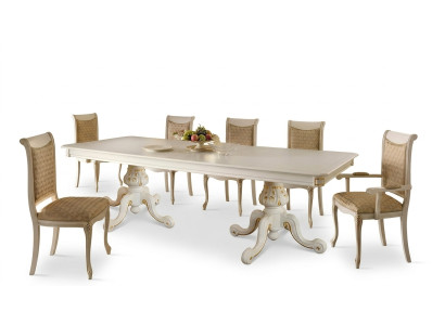 Classic table dining table wood dining room set 6x chair set chairs new