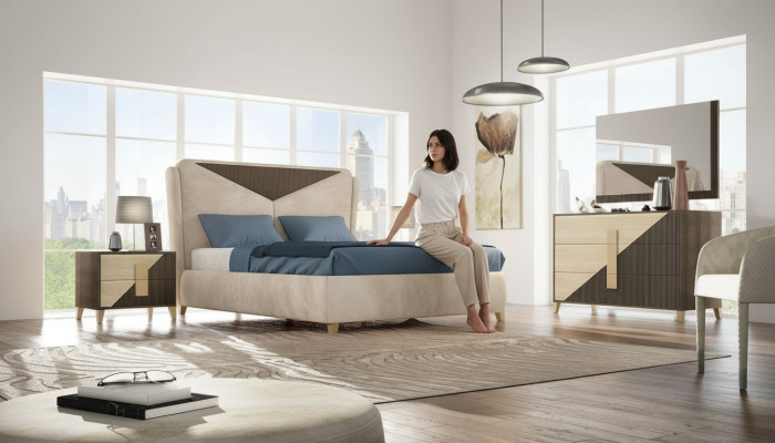 Bed Nightstand Dresser 4-piece Bedroom Set Design Modern Luxury Beds New