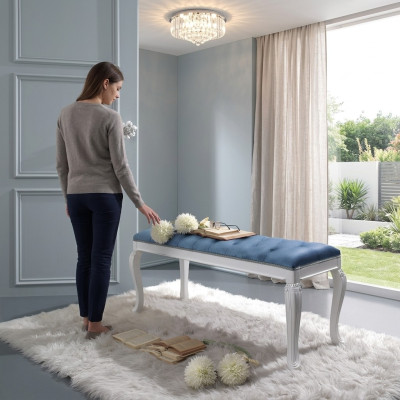 Chesterfield seat cushion bench cushion seat stool textile fabric wood style design