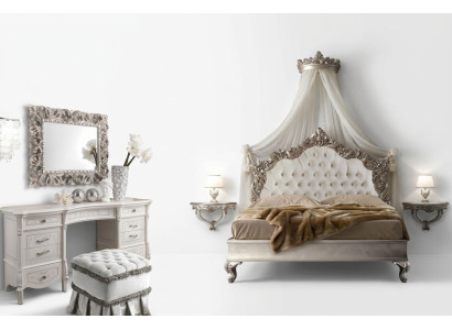 Bed + 2x Nightstand 3 pcs. Bedroom Set Design Modern Luxury Chesterfield