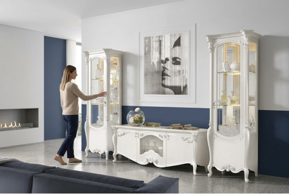 Classic living room wall cabinet sideboard display cabinet RTV shelf walls closet 3-piece.