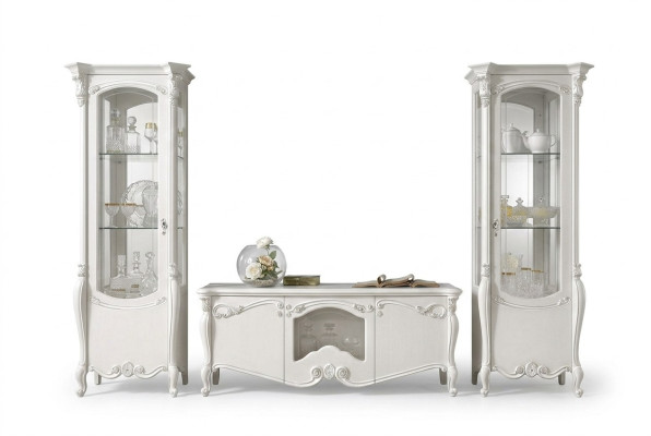 Classic living room wall cabinet sideboard display cabinet RTV shelf walls closet 3-piece.