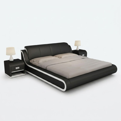 Leather bed design double bed beds bed leather upholstery bedroom marriage