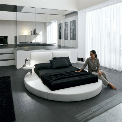 Round bed round design beds leather double hotel frame luxury sleep