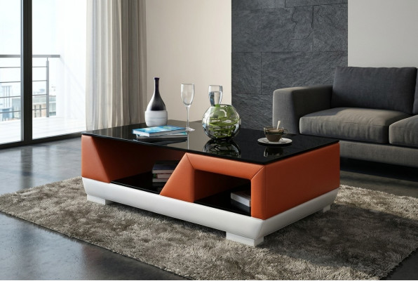 Classic luxury designer coffee table sofa living room decor table leather