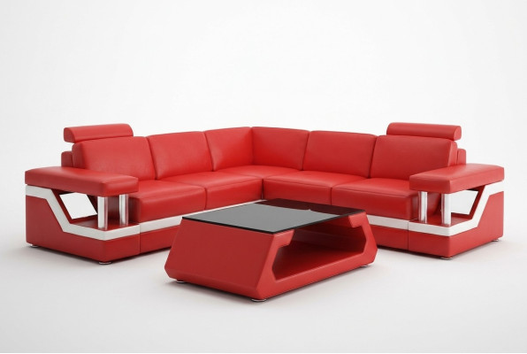 Designer Sofa Couch Corner Sofa Leather Textile Upholstery Set Living Landscape