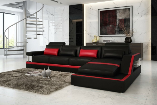 Leather sofa couch corner sofa corner upholstery seat ensemble living landscape