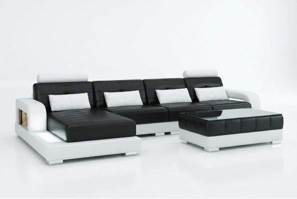 Corner sofa leather couch upholstery living landscape