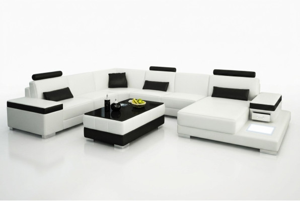 Leather sofa designer sofa U-shaped living landscape couch upholstery decor corner sofa