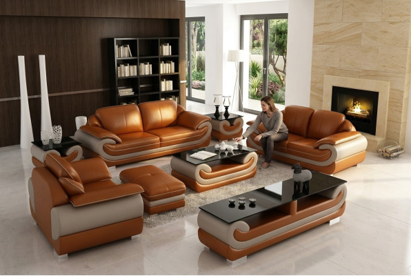 Leather Sofa Couch Living Area 3+2 Seater Suite Design Modern Sofa xlfurniture.co.uk