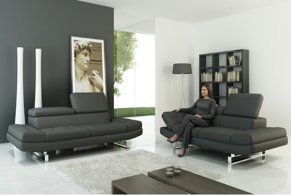 Leather sofa couch living landscape 3+2+1 seater set design modern sofa