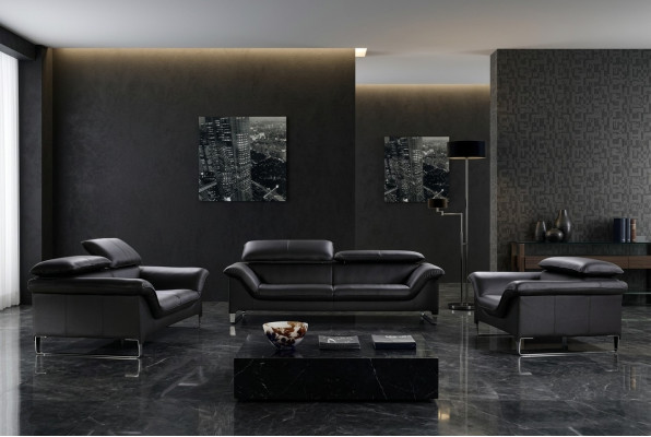 Relax Sofa Set 3+2+1 Seater Set Design Sofas Upholstered Leather Couches