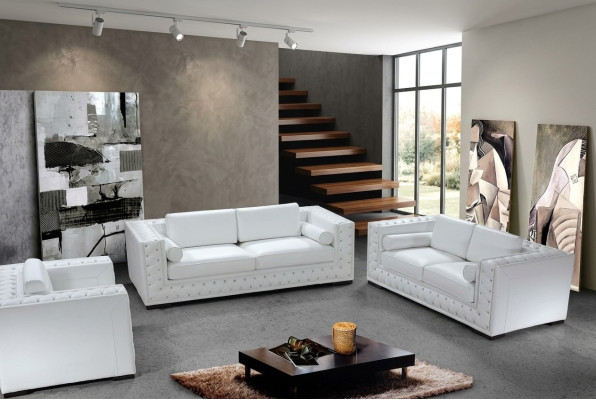 Leather sofa couch living landscape 3+2+1 seater sofa set design decor new