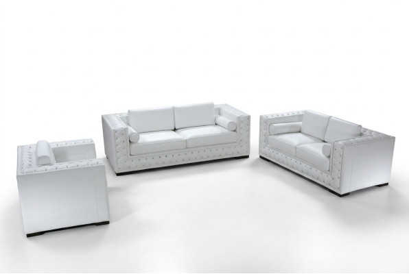 Leather sofa couch living landscape 3+2+1 seater sofa set design decor new