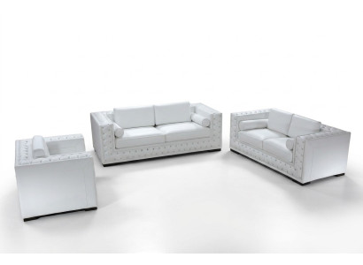 Leather sofa couch living landscape 3+2+1 seater sofa set design decor new