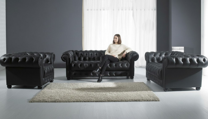 Chesterfield Sofa 2 Seater Upholstered Design Couches Sofas Suite NEW