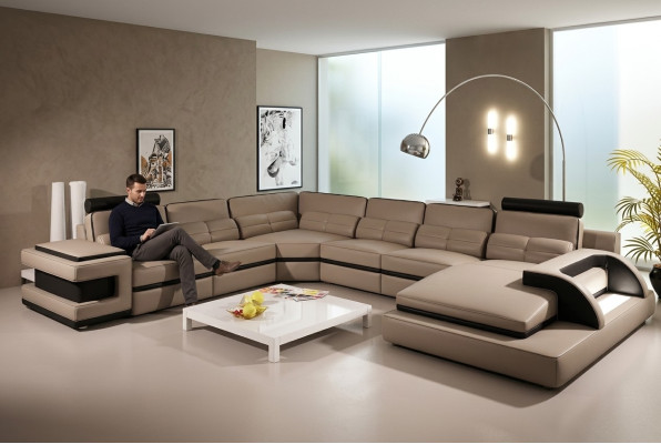 Designer U-Shaped Lounge Couch Corner Sofa Upholstered Suite Corner Suite Sofa
