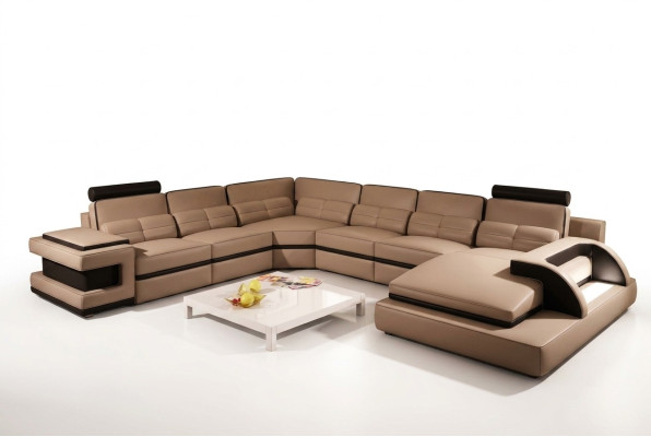 Designer U-Shaped Lounge Couch Corner Sofa Upholstered Suite Corner Suite Sofa