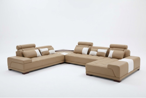 Corner sofa, leather sofa, upholstered living area, couch, sofa corner unit, U-shape.