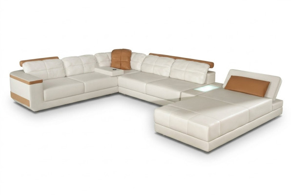 Leather sofa custom-made corner sofa couch upholstery seat ensemble living landscape