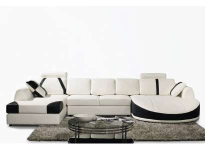 Corner sofa leather sofa upholstery living landscape sofa couch corner suite U shape