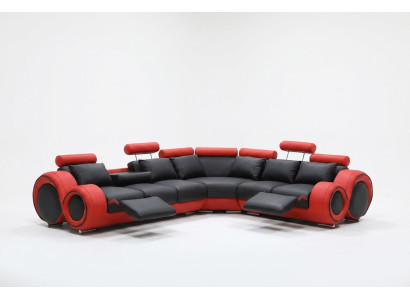 Designer sofa set living area couch corner sofa leather textile upholstery