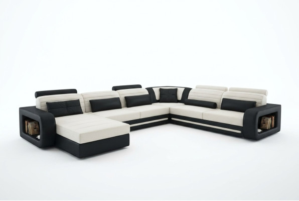 U-shaped sofa couch upholstered corner sofa suite living landscape leather design