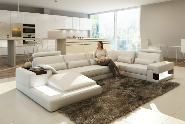 Branded sofa landscape leather sofa couch suite living landscapes