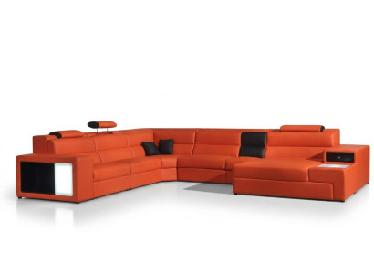 Corner sofa leather sofa big XXL U shape living landscape sofa decor couch set