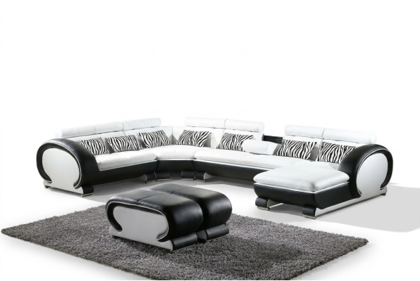 Corner sofa + 2x stools corner sets leather couches living room seating furniture