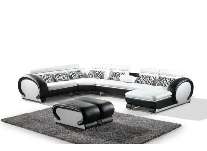 Corner sofa + 2x stools corner sets leather couches living room seating furniture