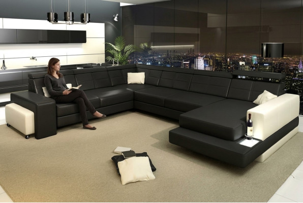 Designer suite corner suite living landscape U-shape couch corner sofa upholstery