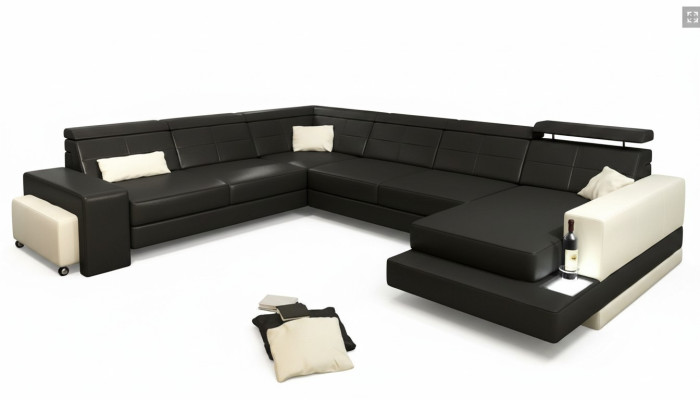 Designer suite corner suite living landscape U-shape couch corner sofa upholstery