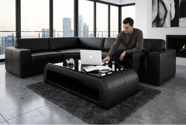Coffee table design table living room glass leather decorative couch side sofa